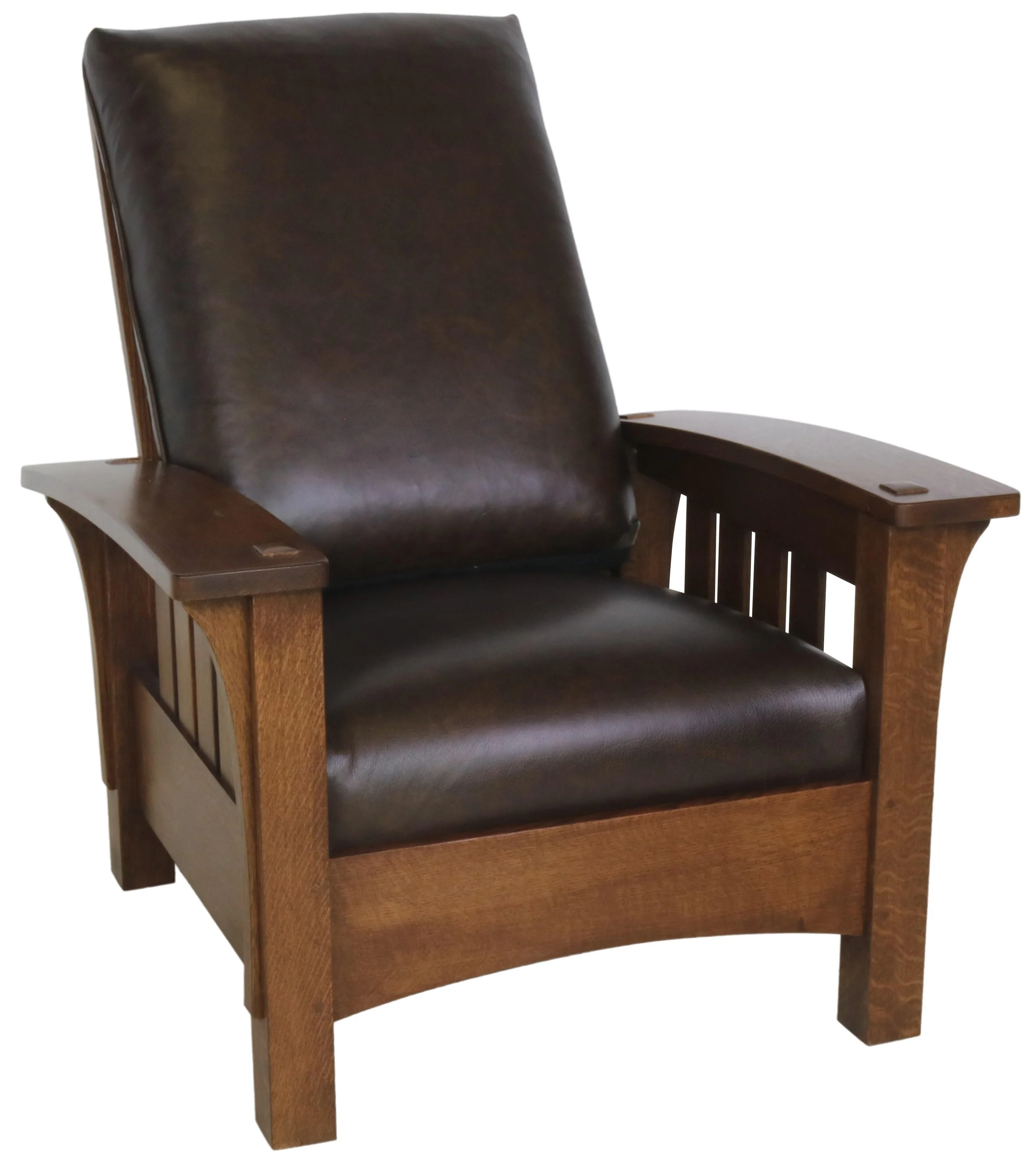 Stickley Oak Mission Classics Loose Cushion Bow Arm Morris Chair